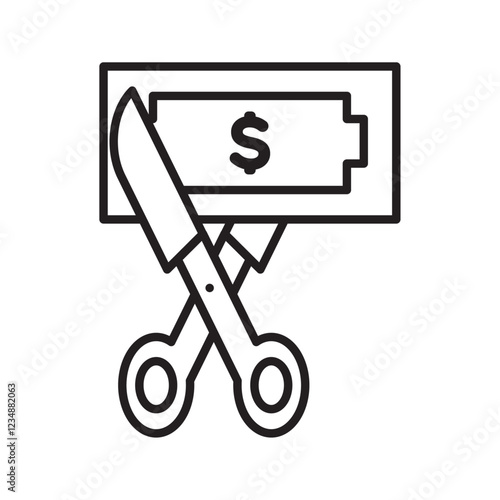 Salary deduction icon Isolated flat vector in outline
