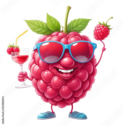Blackberry Fun Cheerful Vacation Tropical Drink Illustration