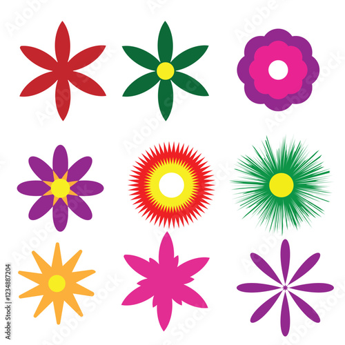 Flower icon set