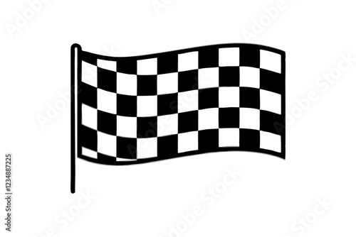 Checkered Flag for Car Racing - Flat Vector Illustration