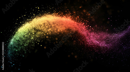 Wallpaper Mural Rainbow dust swirl, dark background, abstract art, design element Torontodigital.ca