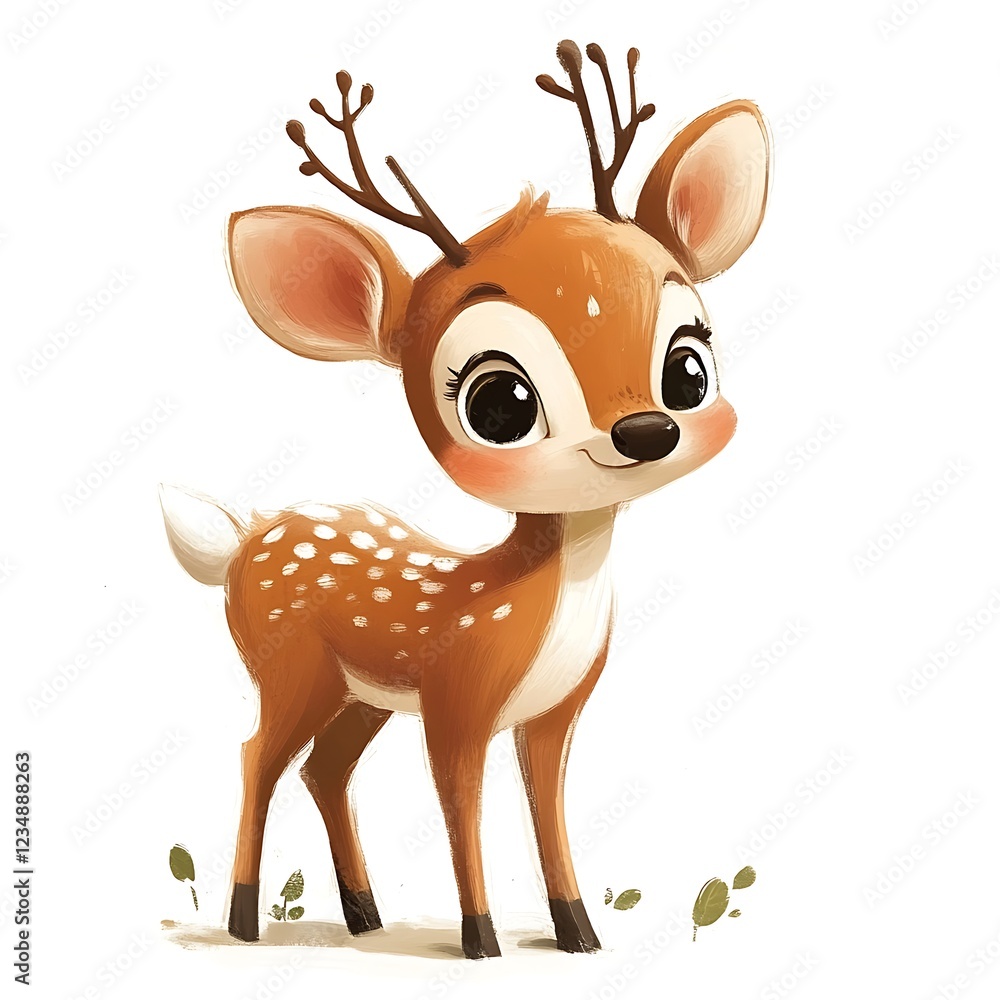 Cute Baby Deer Wildlife Illustration Cute Baby Deer Wildlife Illustration