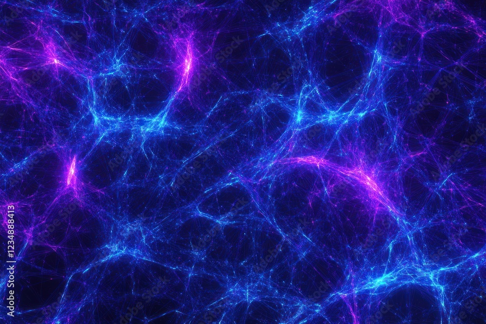 Obraz premium Abstract energy, glowing blue purple plasma, space nebula background, website design