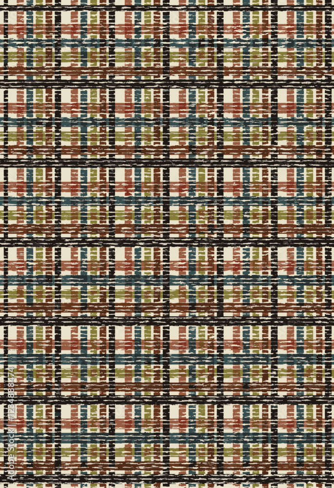 Fototapeta premium Kilim and Navajo Vector Carpet modern Pattern with trending colors in high resolution