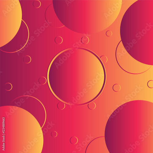 Abstract geometric background with red and yellow gradient circles