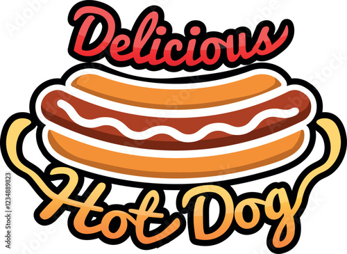 Delicious and Appetizing Hot Dog Vector Illustration