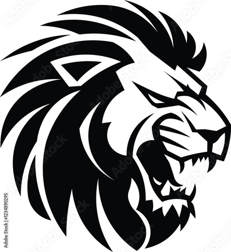 Wallpaper Mural black lion head illustration, suitable for logos, tattoos and so on Torontodigital.ca