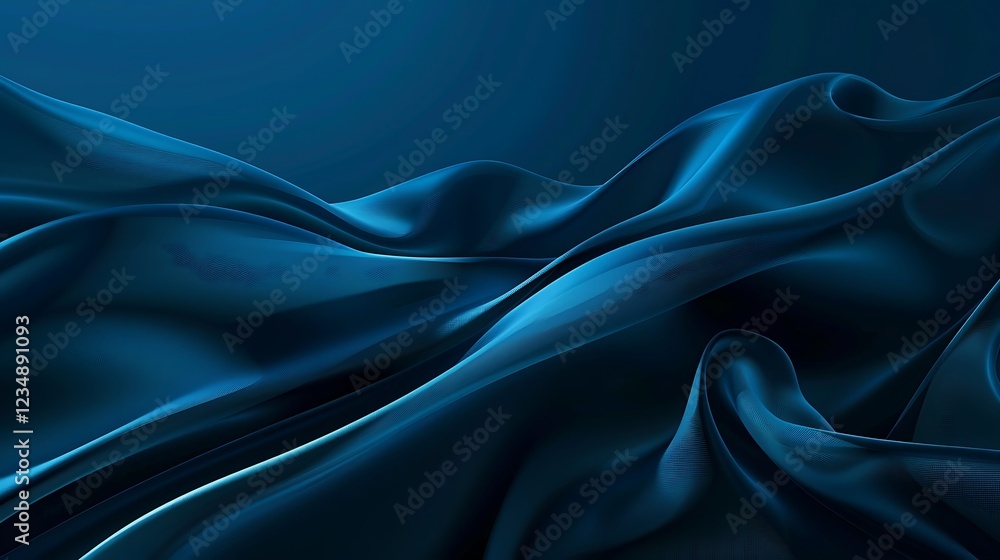 Obraz premium abstract blue background with smooth lines in it, 3d illustration