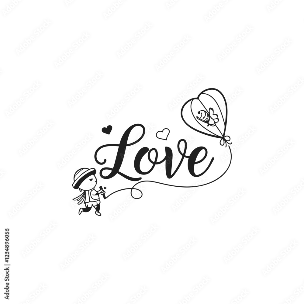 Fototapeta premium Hearts and design elements for Valentine's Day.