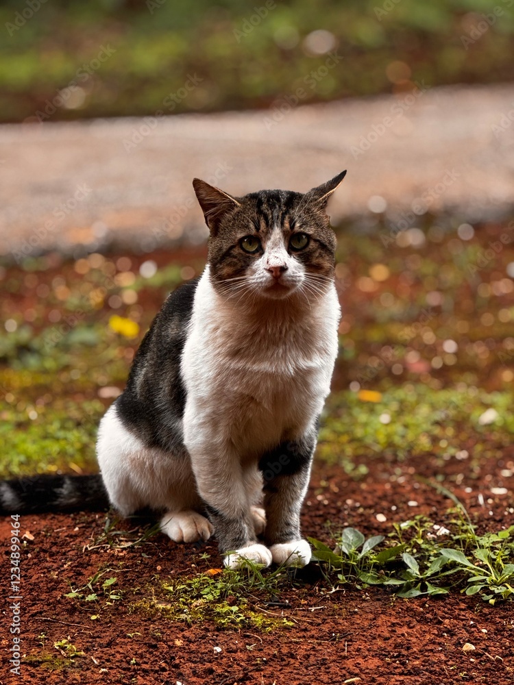Fototapeta premium cat in autumn