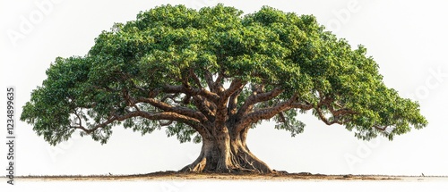Regal Baobab Tree silhouette on savannah grasslands at sunset iconic African tree symbol of strength and resilience