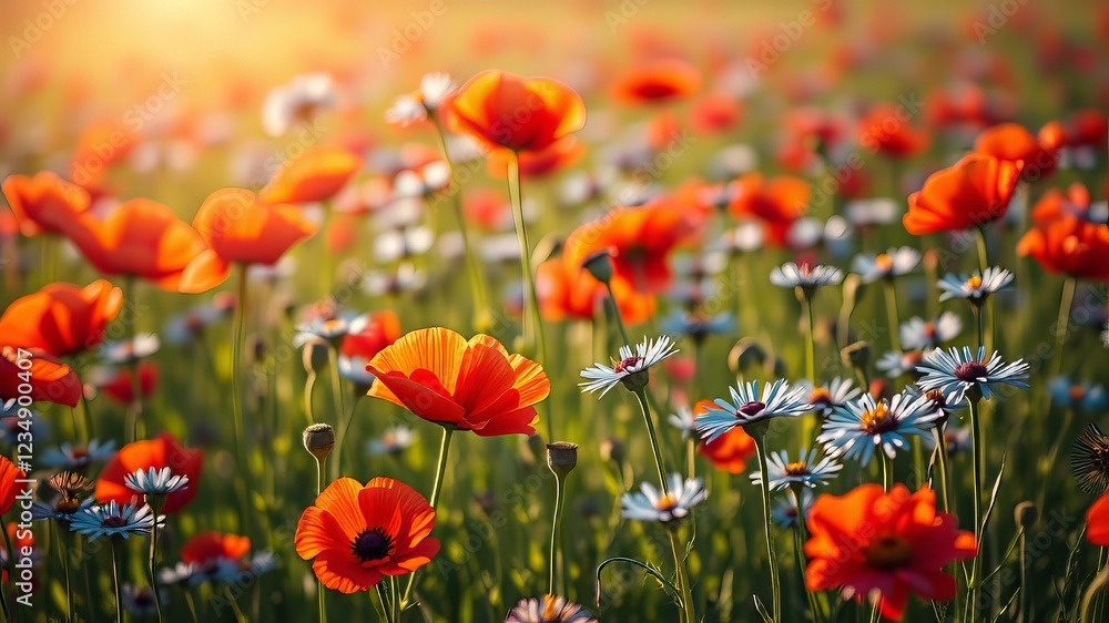 Obraz premium Stunning Poppy and Cornflower Field - Bright Summer Bloom