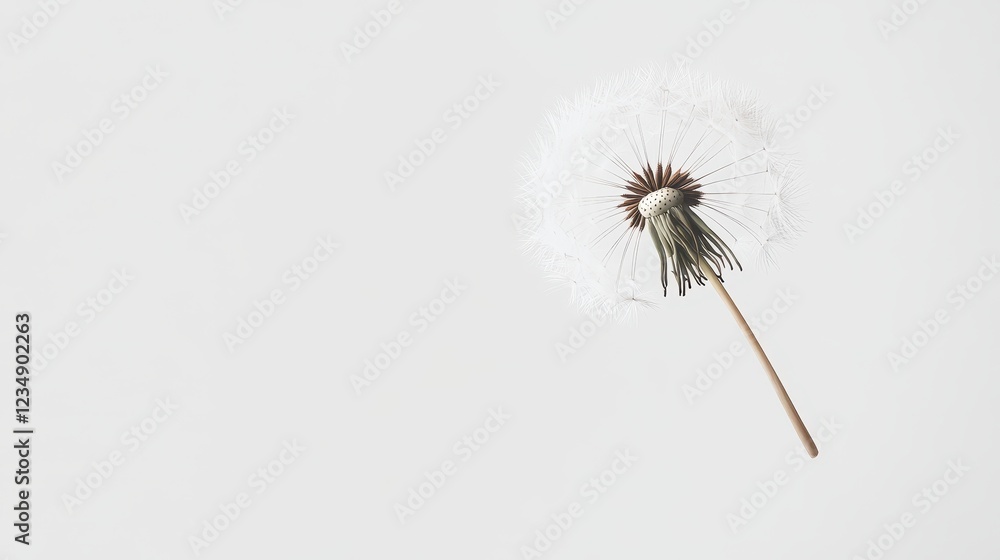 custom made wallpaper toronto digitalA single dandelion seed head floats against a white background