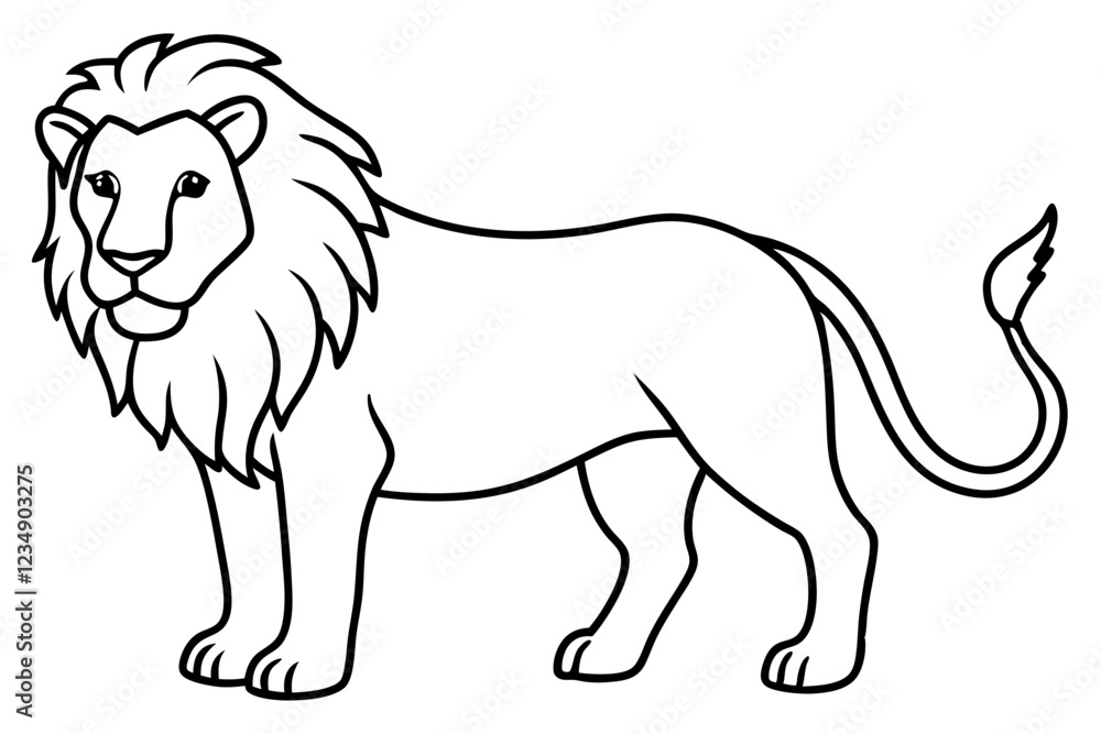 Lion Silhouette Clean Vector Line Art Lion Silhouette Clean Vector Line Art
