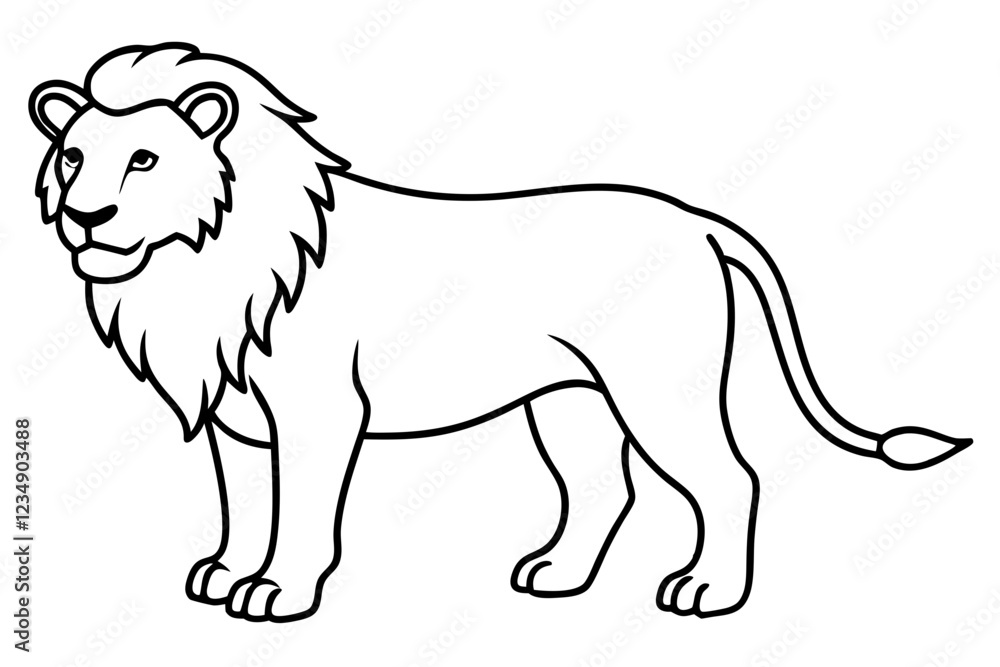 Lion Silhouette Clean Vector Line Art Lion Silhouette Clean Vector Line Art