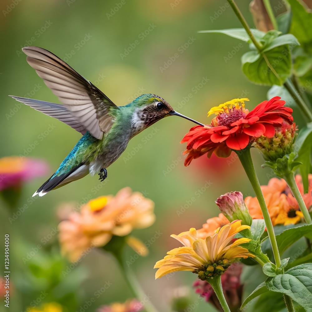 Fototapeta premium hummingbird feeding on flower