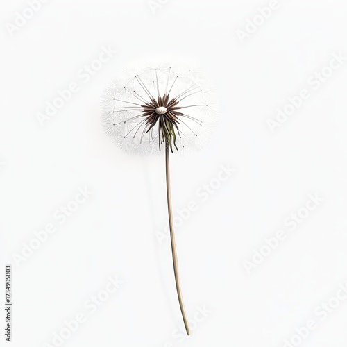 Wallpaper Mural A Single Dandelion Seed Head Against White Background Torontodigital.ca