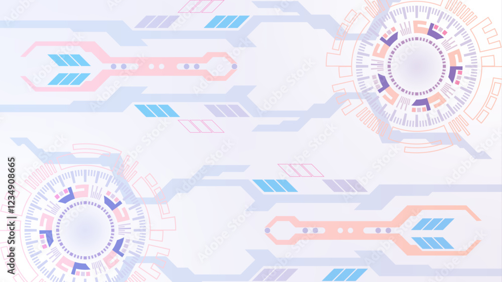 Obraz premium Circuit board, high computer color background. template web - business technology abstract background Gaming design abstract technology concept Vector illustration with space for content
