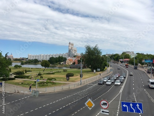 View of the city of Minsk. Nemiga District. Belarus. photo