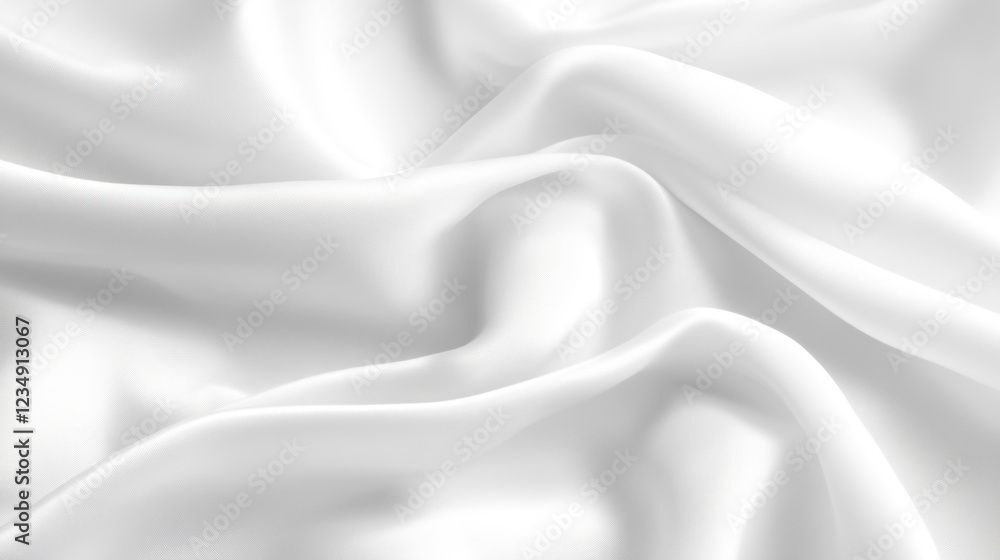 Obraz premium Close-up photography of luxurious white silk textiles in a soft studio environment