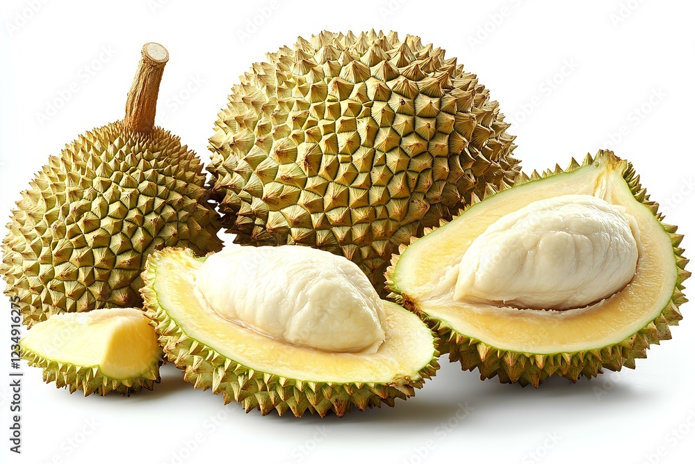 Obraz premium durian in a form that could be used as graphic for bullet points with a plain white background so it can be extracted
