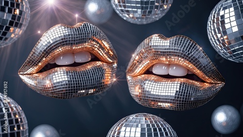 disco ball style lips