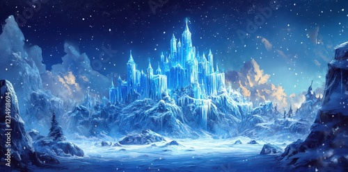 A Majestic Ice Castle in a Winter Wonderland