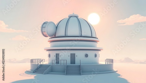 Wallpaper Mural Modern Observatory Building Under a Sunset Sky Torontodigital.ca
