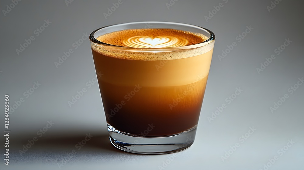 Close-Up of a Glass Espresso Cup with Deep Brown Espresso Close-Up of a Glass Espresso Cup with Deep Brown Espresso