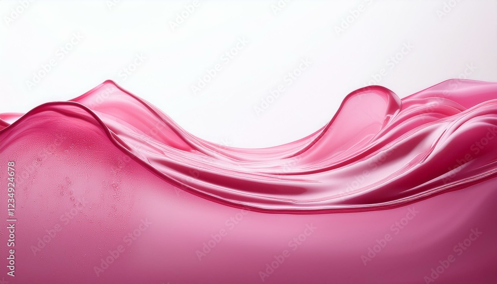 pink and rippled wave of liquid on white background pink and rippled wave of liquid on white background
