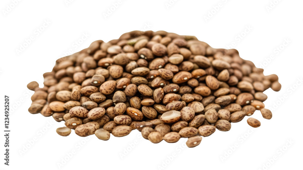 Heap of pinto beans forming a small mountain on transparent background Heap of pinto beans forming a small mountain on transparent background