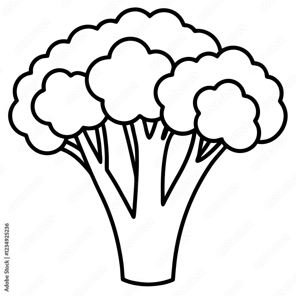 Simplistic Broccolini One-Line Vector Graphic Simplistic Broccolini One-Line Vector Graphic