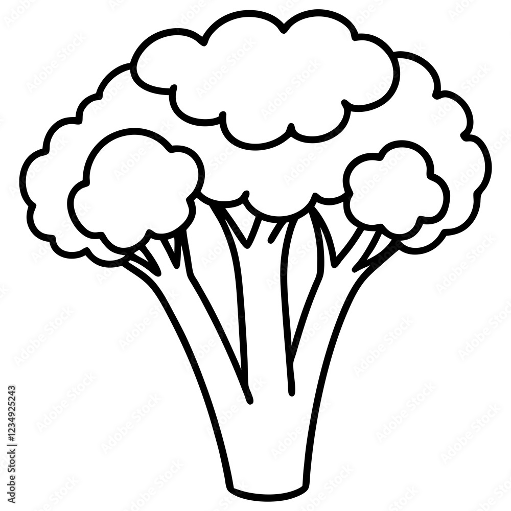 Simplistic Broccolini One-Line Vector Graphic Simplistic Broccolini One-Line Vector Graphic