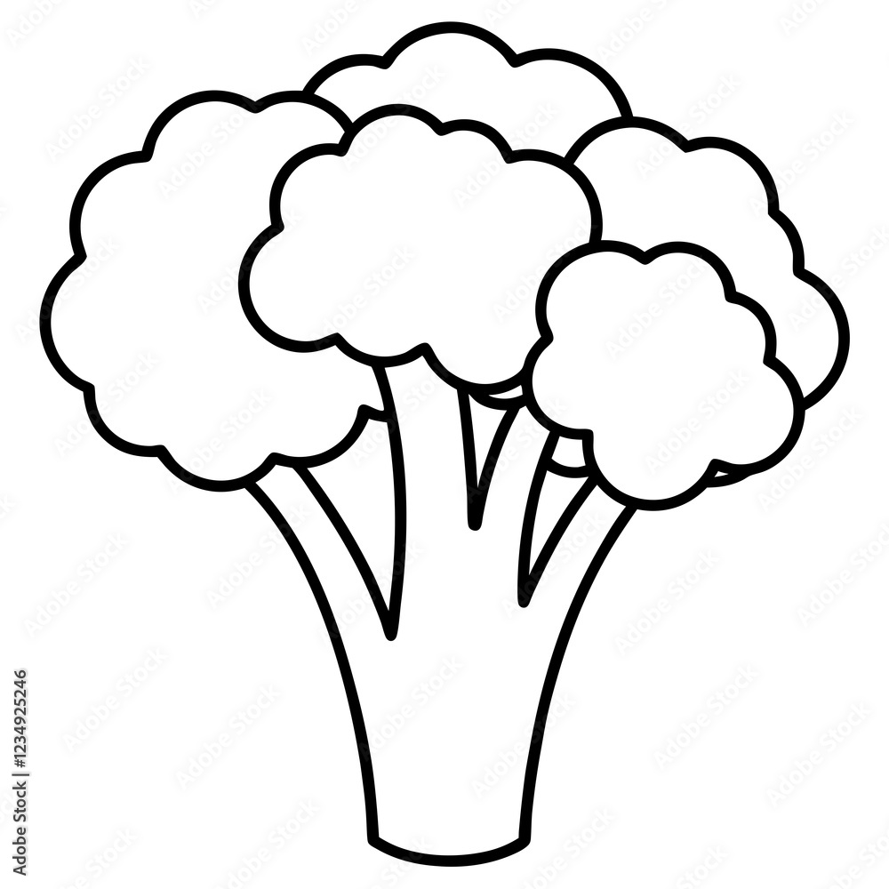Simplistic Broccolini One-Line Vector Graphic Simplistic Broccolini One-Line Vector Graphic