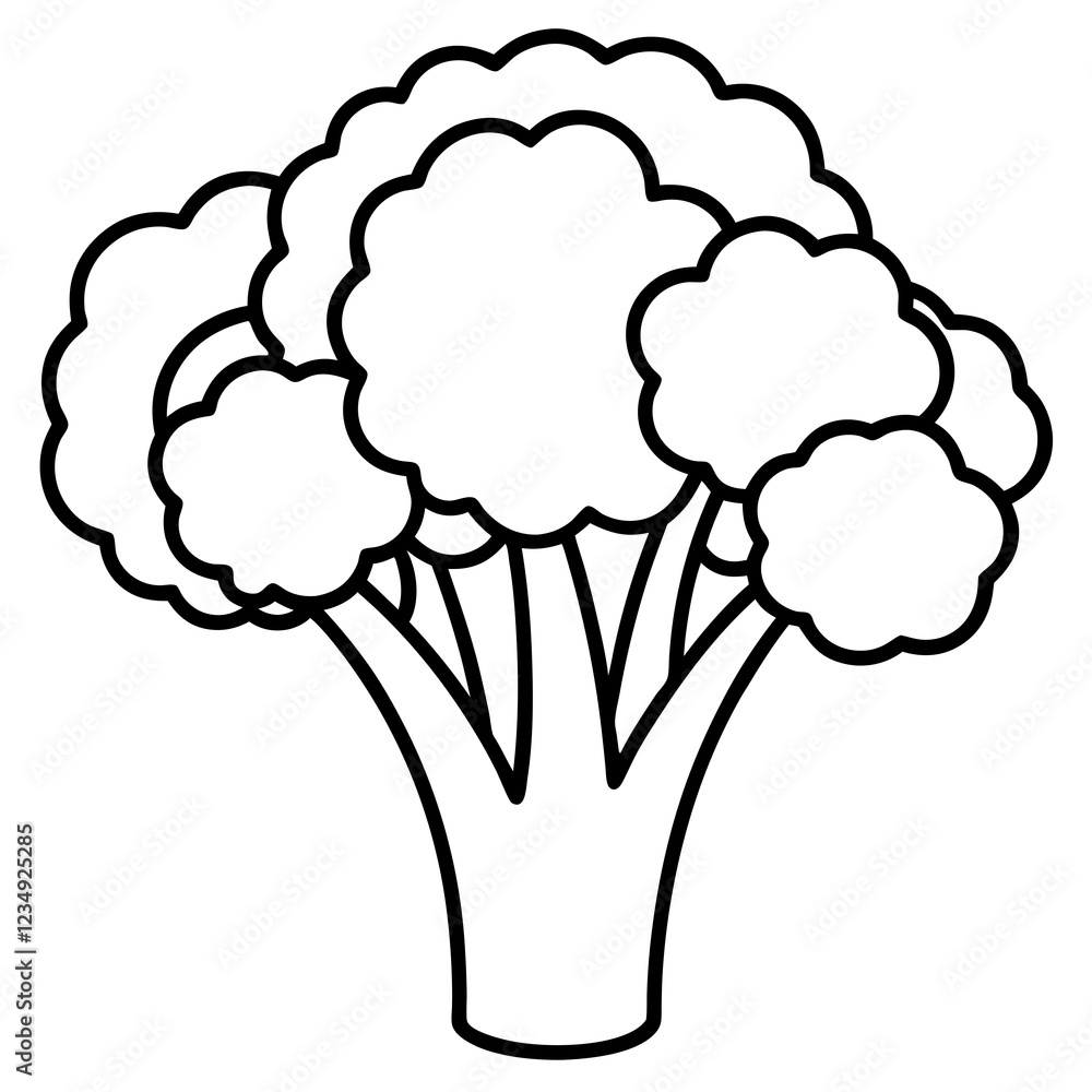 Simplistic Broccolini One-Line Vector Graphic Simplistic Broccolini One-Line Vector Graphic
