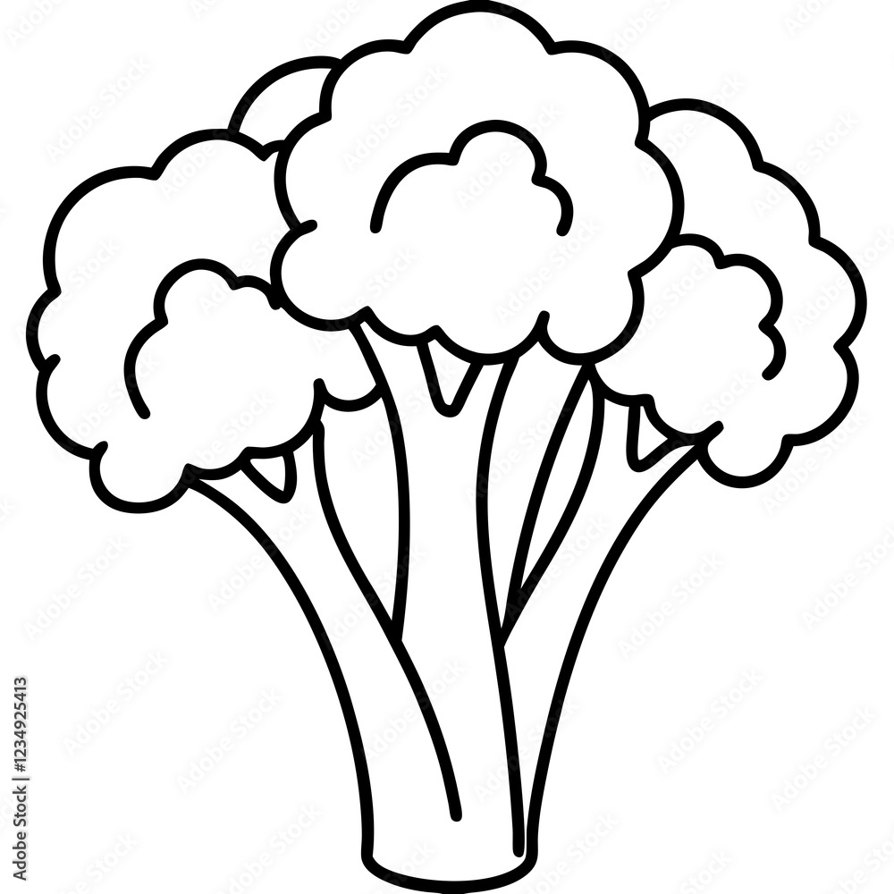 Simplistic Broccolini One-Line Vector Graphic Simplistic Broccolini One-Line Vector Graphic