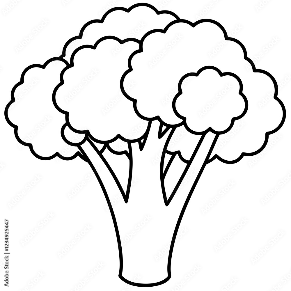 Simplistic Broccolini One-Line Vector Graphic Simplistic Broccolini One-Line Vector Graphic