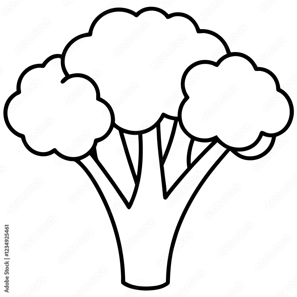 Simplistic Broccolini One-Line Vector Graphic Simplistic Broccolini One-Line Vector Graphic