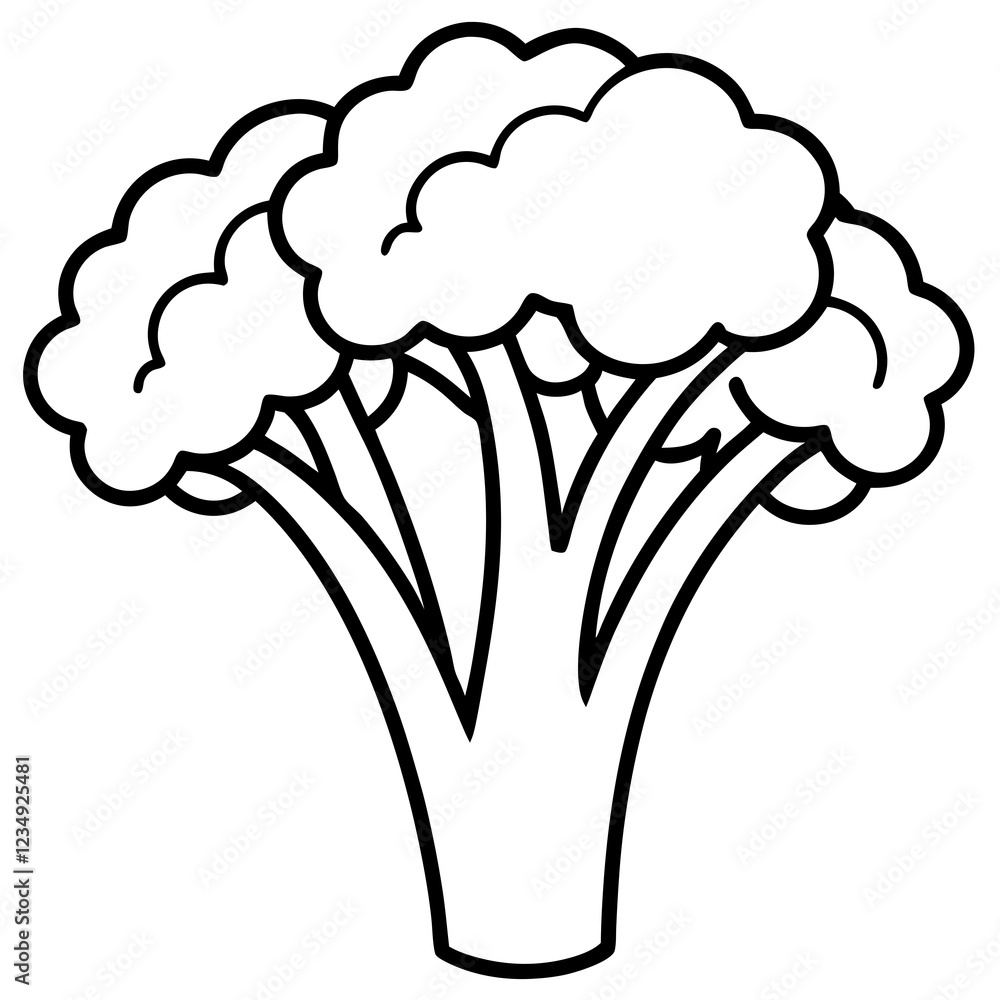 Simplistic Broccolini One-Line Vector Graphic Simplistic Broccolini One-Line Vector Graphic