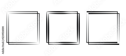 Random square contour frame, border element