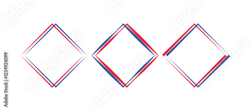 Random square contour frame, border element