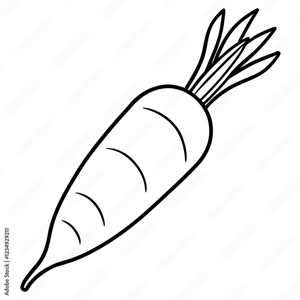 Single-Line Parsnip Clean Vector Design Single-Line Parsnip Clean Vector Design