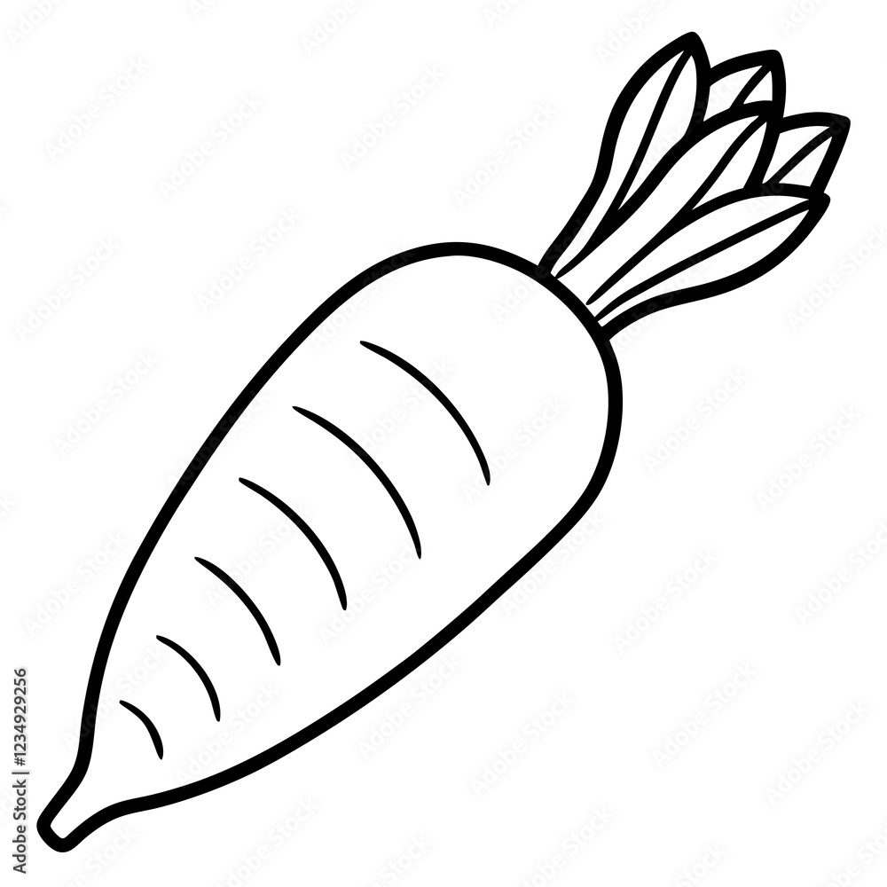 Single-Line Parsnip Clean Vector Design Single-Line Parsnip Clean Vector Design