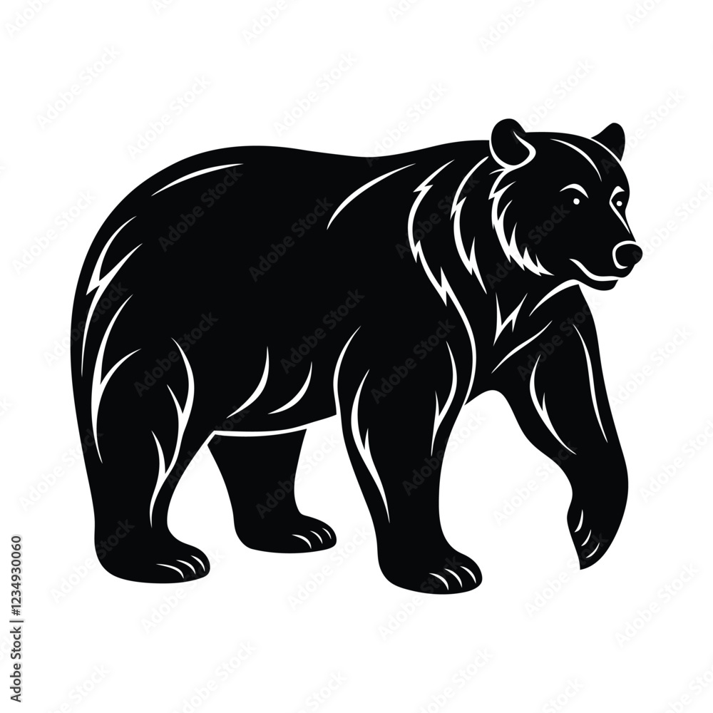 bear of a silhouette art bear of a silhouette art