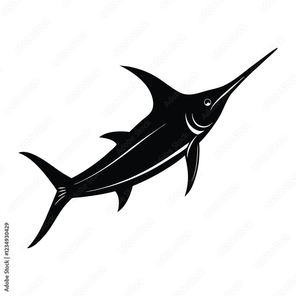 Fototapeta premium silhouette art of a swordfish
