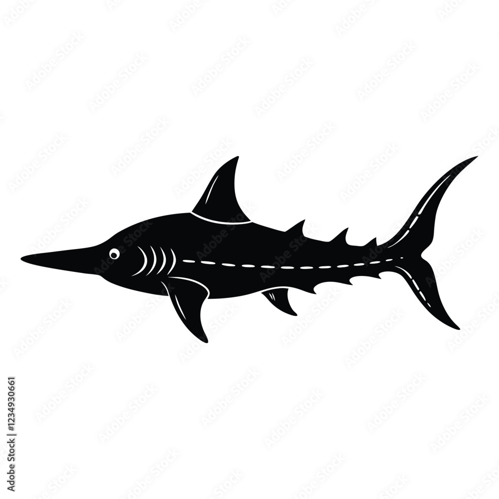 Naklejka premium silhouette of a sawfish