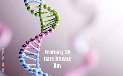 Dna structure rotating for rare disease day, february 28