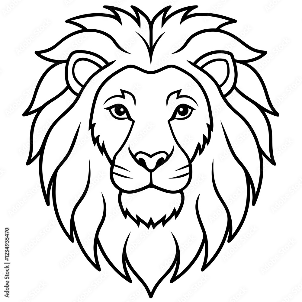 Sleek Lion Head Vector Illustration Sleek Lion Head Vector Illustration