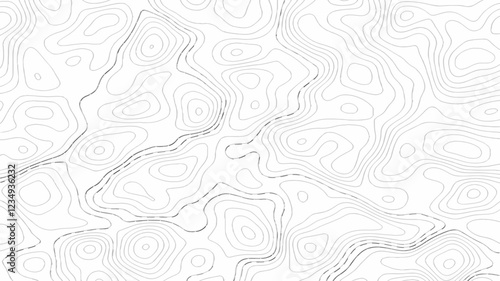 Abstract Topography line poster vector. The concept of a topographic contour geography scheme and the terrain path. 