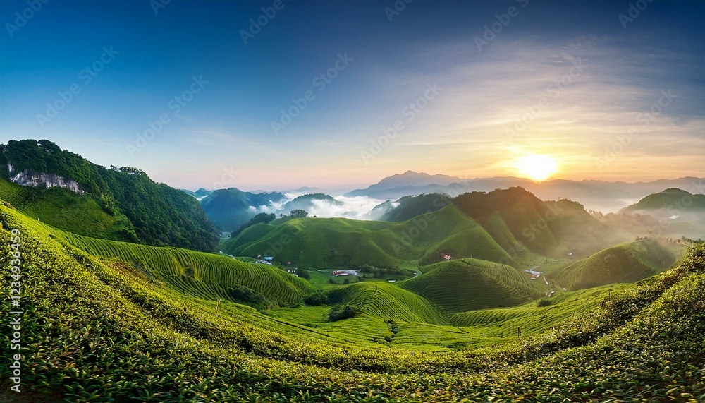 Obraz premium sunset over the mountains